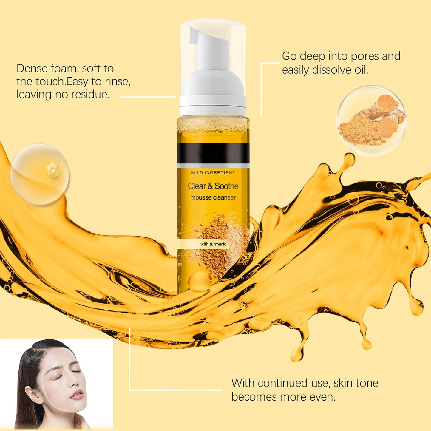 Turmeric Cleanser for Gently Cleaning Pores, Moisturising Face Wash - 60ml