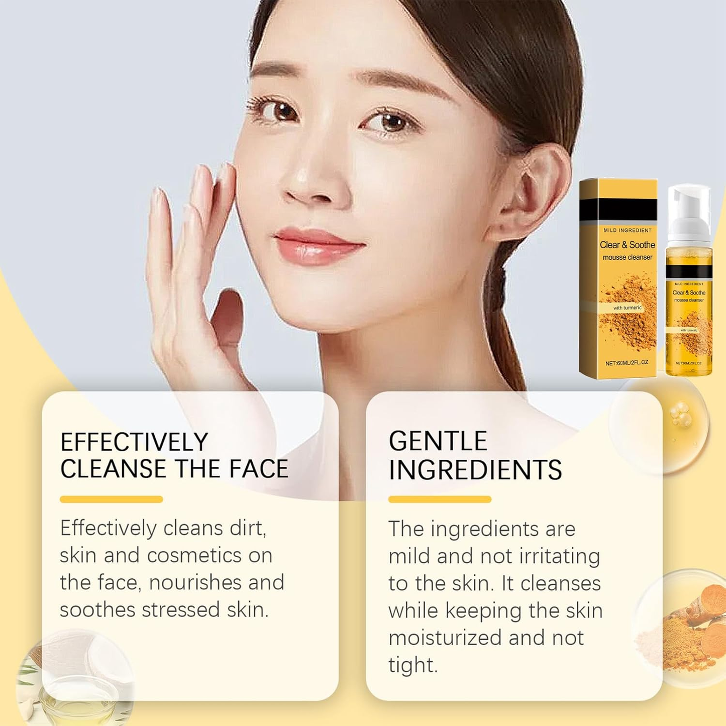 Turmeric Cleanser for Gently Cleaning Pores, Moisturising Face Wash - 60ml