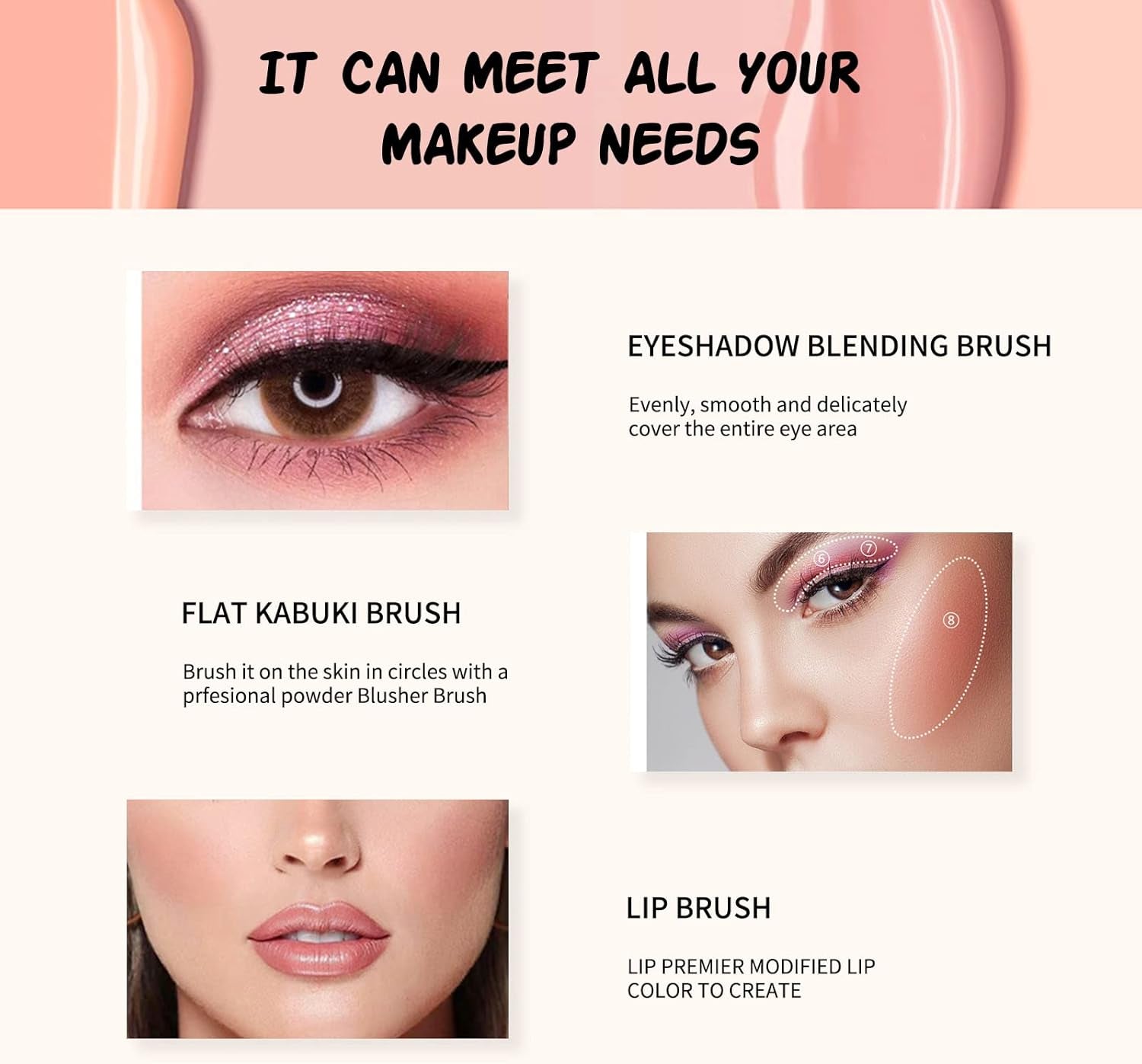 Makeup Brushes Sets Professional 18 Pcs Make up Brushes Premium Synthetic Foundation Brushes Blending Face Powder Blush Eyeshadow Eyeliner Make up Brush Kit with PU Leather Bag