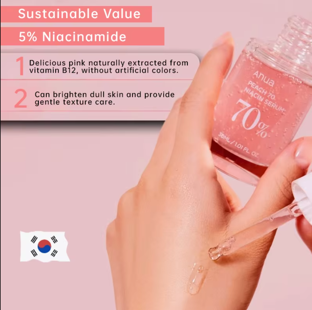 Korean ANUA Heartleaf Serums - Peach 70 Niacinamide Essence Serum