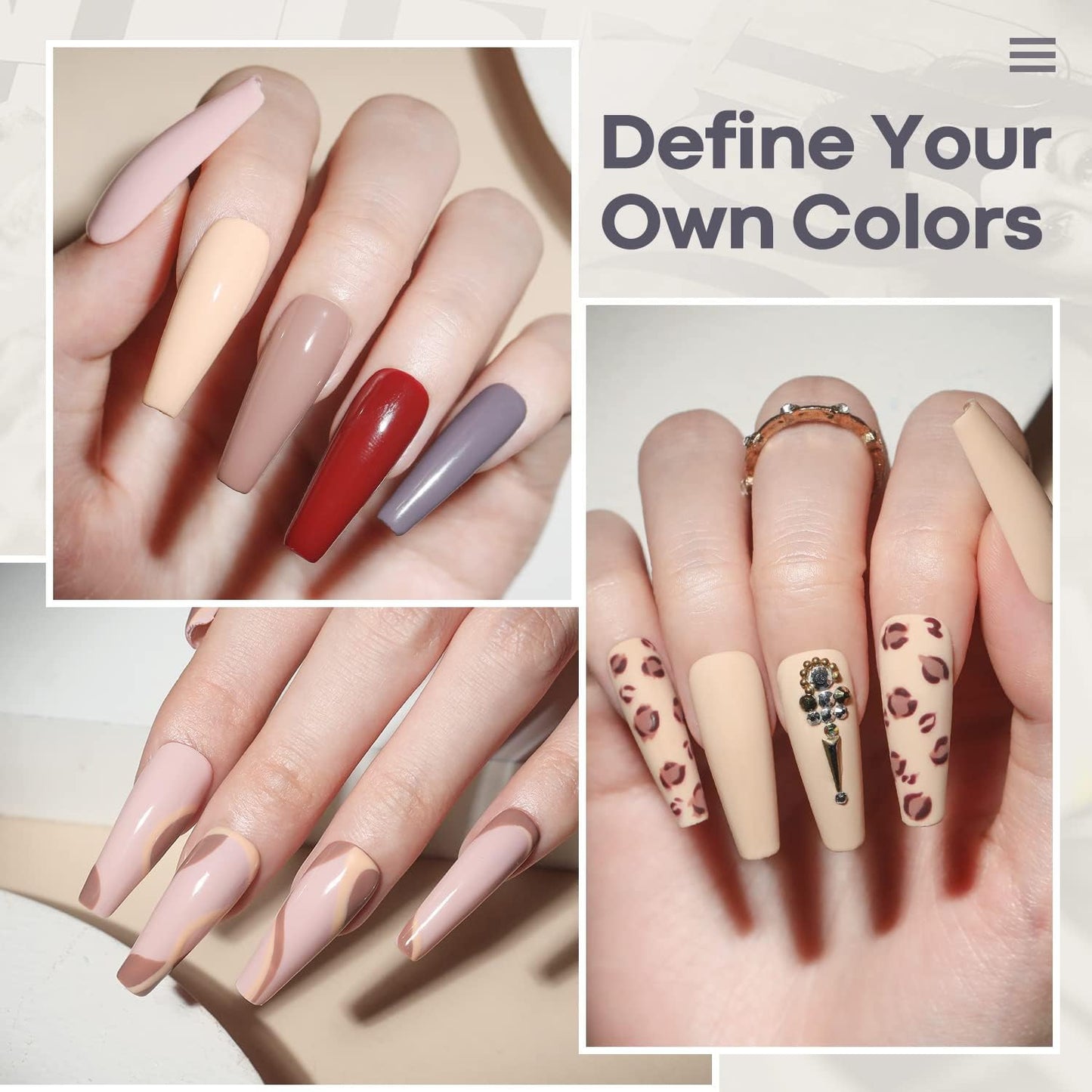 Gel Nail Polish Set, 7 Colors Nude Pink Brown Gray Set Soak off All Seasons Art Salon Mother'S Day Gifts Manicure