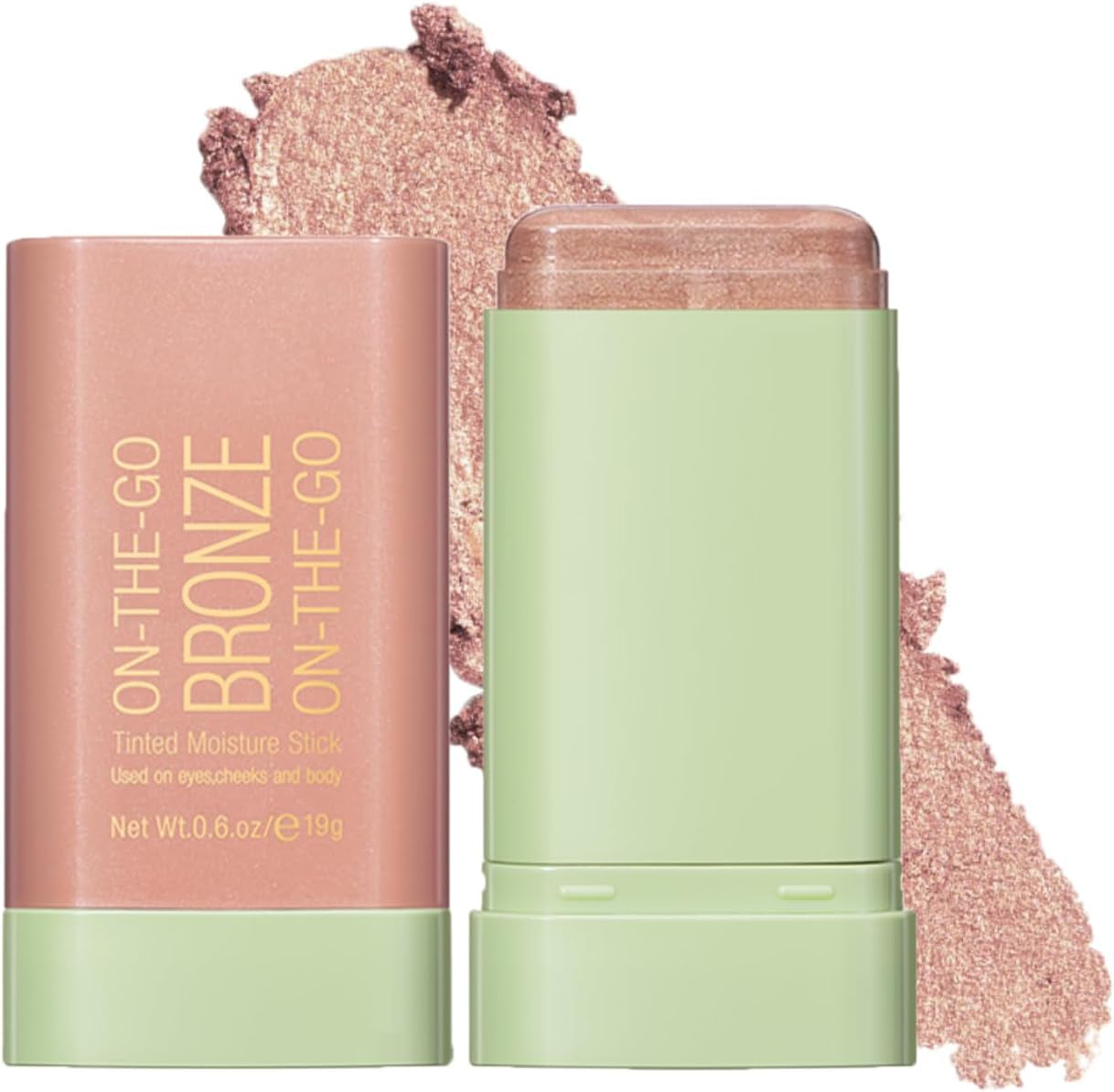 Highlighter Makeup Stick - Waterproof Glitter Cream Highlighter - Bronzer Contour Face Makeup - Long-Lasting 3-In-1 Multi Uses for Face Body Eyeshadow (2#Soft Glow)