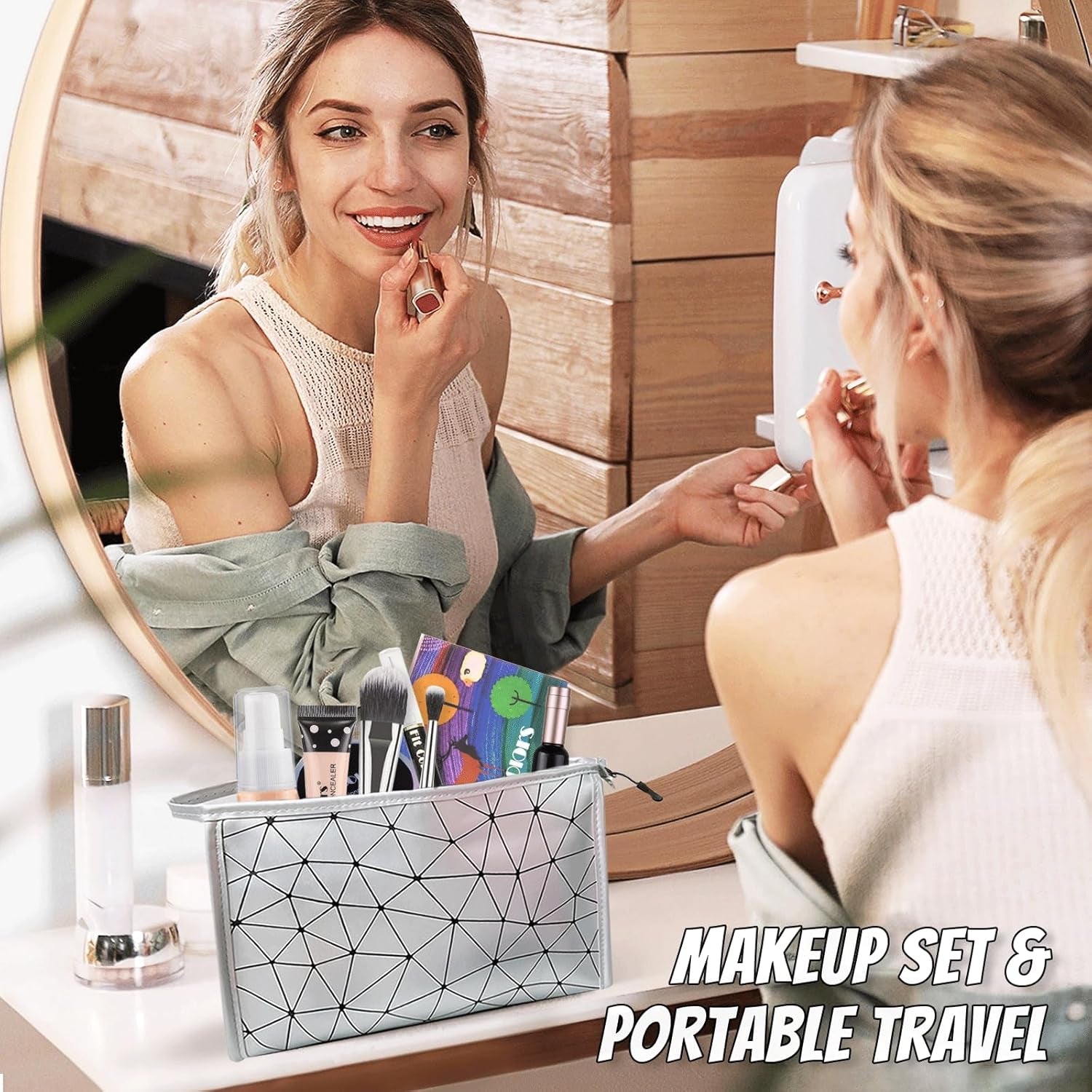 All in One Makeup Kit Full Kit Makeup Set & Portable Travel, Eyeshadow Palette Face Primer Foundation Make up Concealer Eyeliner Stamp Mascara 5Color Lipstick, Face Make-Up Gift Set
