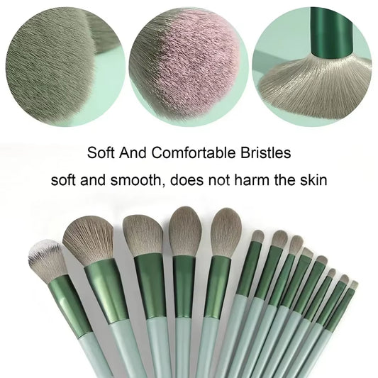 13 PCS Makeup Brushes Set Eye Shadow Foundation Women Cosmetic Brush Eyeshadow Blush Beauty Soft Make up Tools Bag