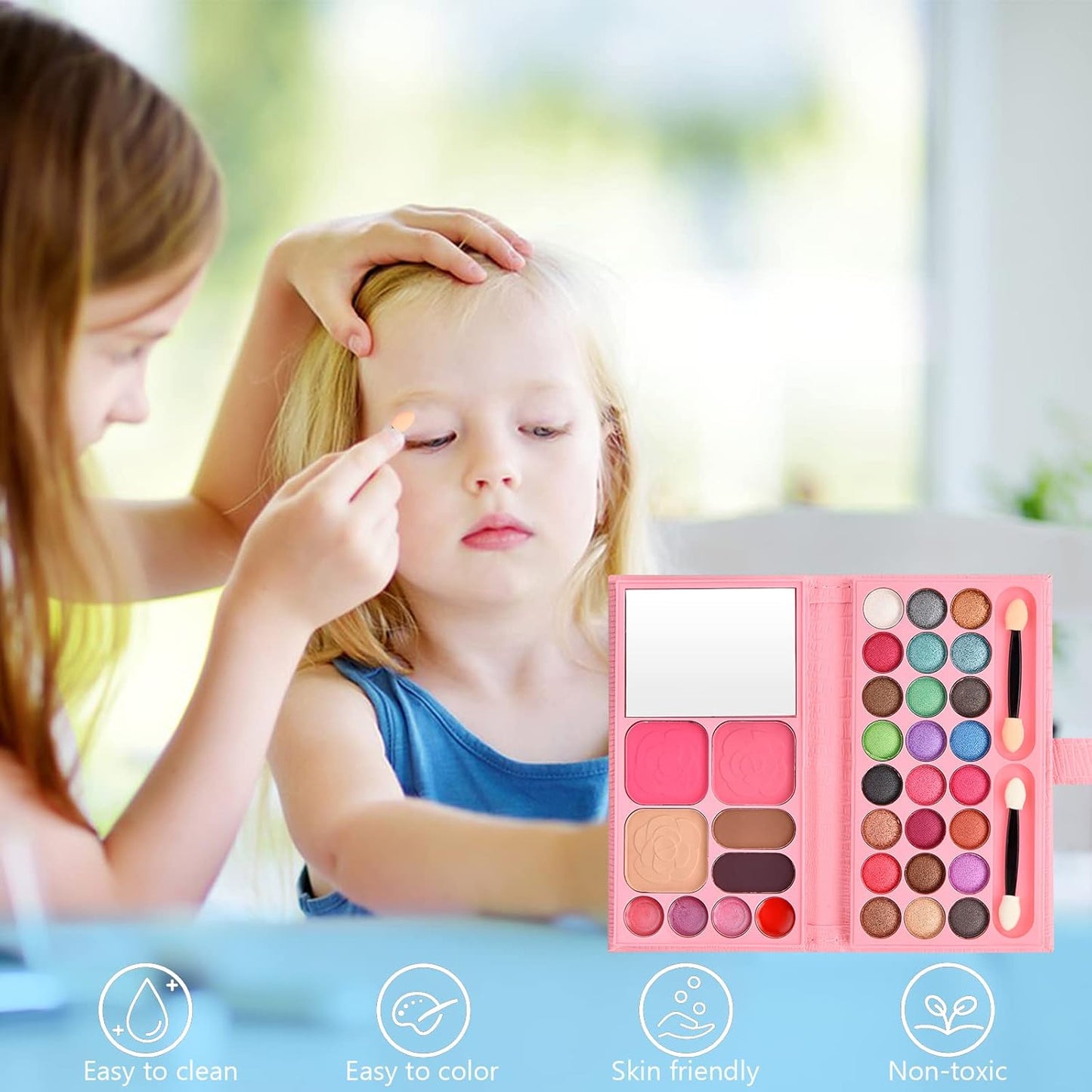 Make-Up Pallet Set, Women'S Portable Make-Up Palettes, Make-Up Set, Girls Make-Up Set, Make-Up Set (Colour 1 + Make-Up Brush)
