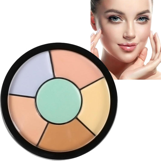 6-In-1 Concealer Palette,Concealer Full Coverage Palette,Cream Contour Palette,Long Lasting 6 Color Concealer,Creamy Blendable Colour Correcting Palette,Face Palette Makeup for Blemish&Dark Circle