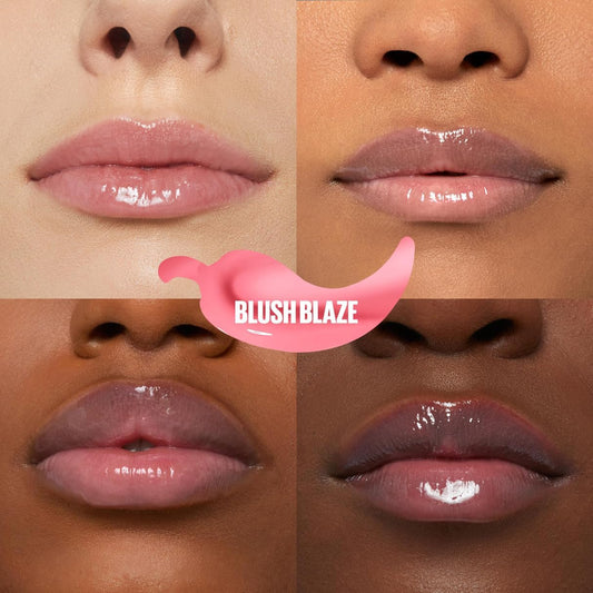 New York, Lifter Plump Lip Gloss, Lasting Plump, Heated Formula with Hyaluronic Acid and Chilli Pepper, XL Wand, Vegan Formula, Shade: 001 Blush Blaze