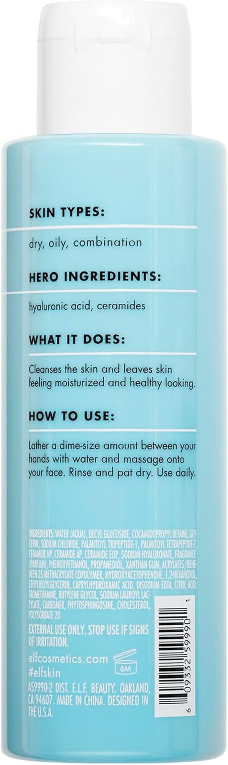 SKIN Holy Hydration! Daily Cleanser, Infused with Ceramides, Removes Dirt, Makeup & Impurities, Nourishing & Hydrating Formula
